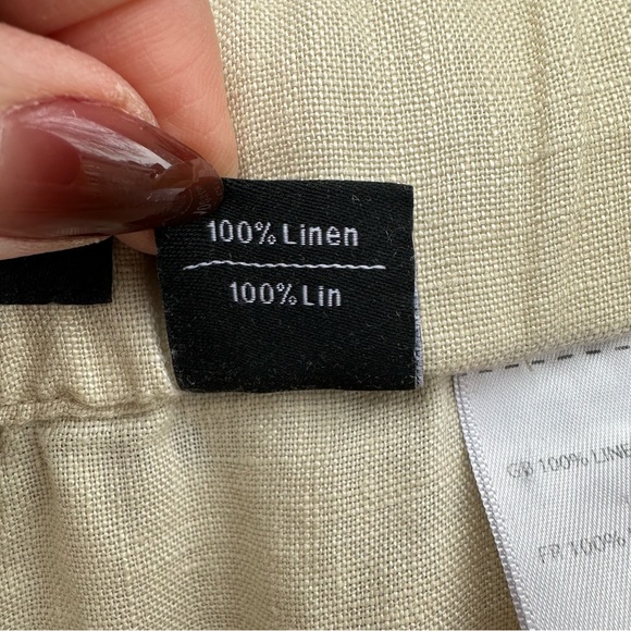 Rochester 100% Linen Pants XL Beige Drawstring Elastic Waist Relaxed Coastal - Picture 10 of 11